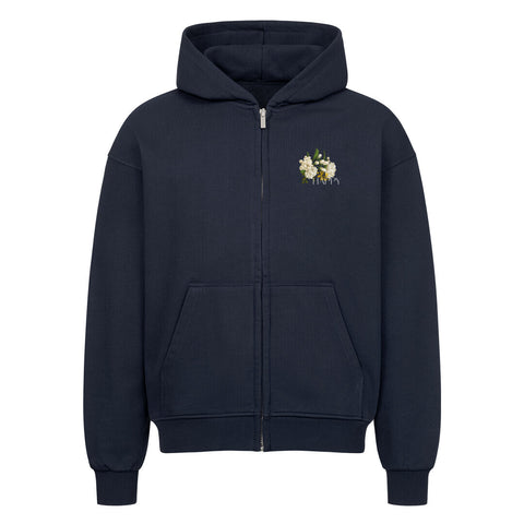 Oversized Zipper Hoodie - Happy