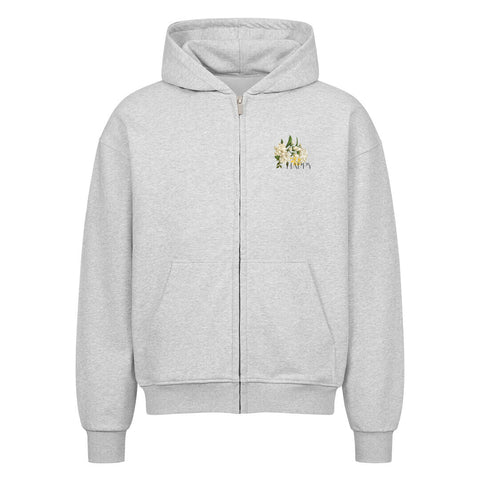 Oversized Zipper Hoodie - Happy