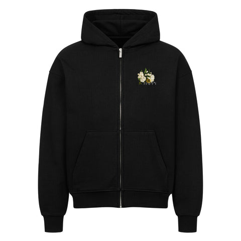 Oversized Zipper Hoodie - Happy
