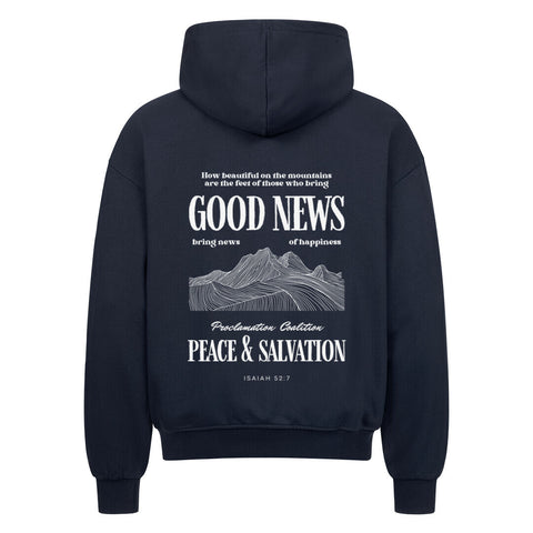 Oversized Zipper Hoodie - GOOD NEWS