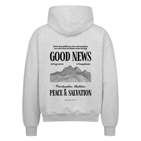 Oversized Zipper Hoodie - GOOD NEWS