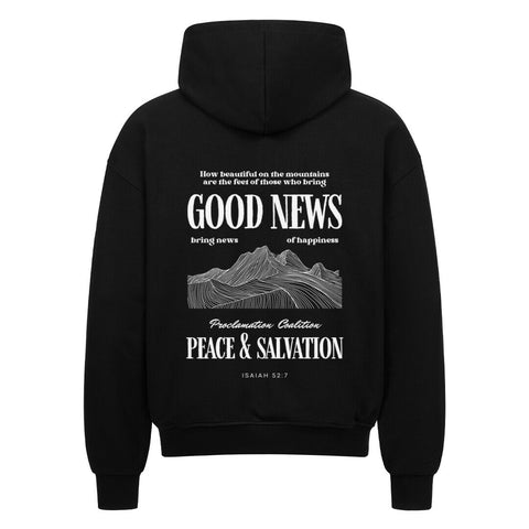 Oversized Zipper Hoodie - GOOD NEWS