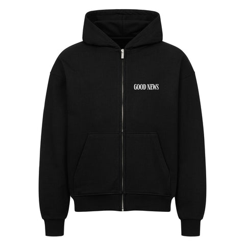 Oversized Zipper Hoodie - GOOD NEWS