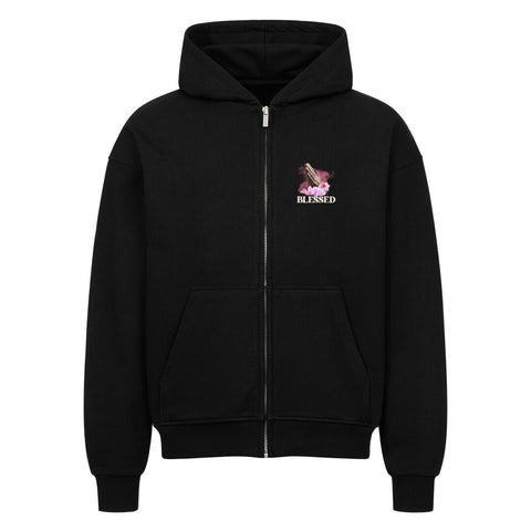 Oversized Zipper Hoodie - Blessed