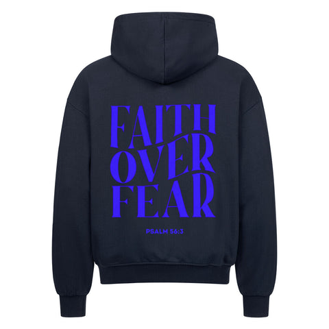 Oversized Zipper Hoodie - Faith over fear