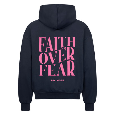 Oversized Zipper Hoodie - Faith over fear
