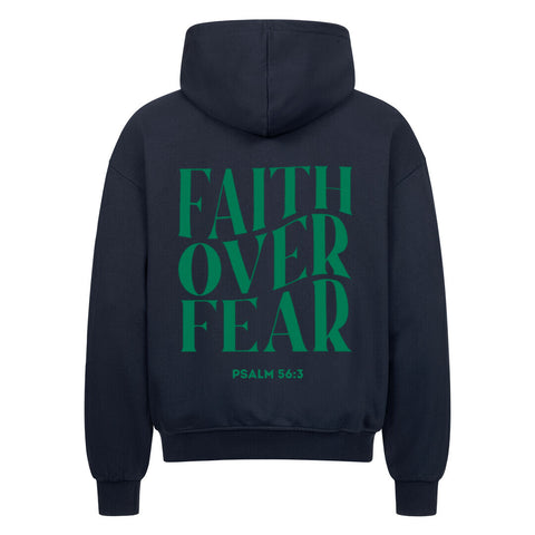 Oversized Zipper Hoodie - Faith over fear