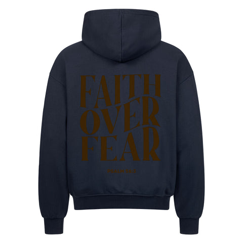 Oversized Zipper Hoodie - Faith over fear