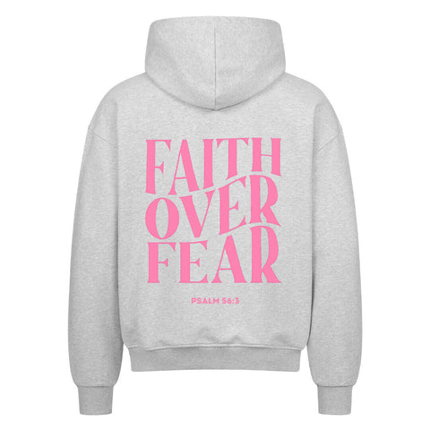 Oversized Zipper Hoodie - Faith over fear