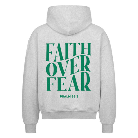 Oversized Zipper Hoodie - Faith over fear