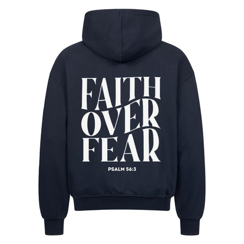 Oversized Zipper Hoodie - Faith over fear