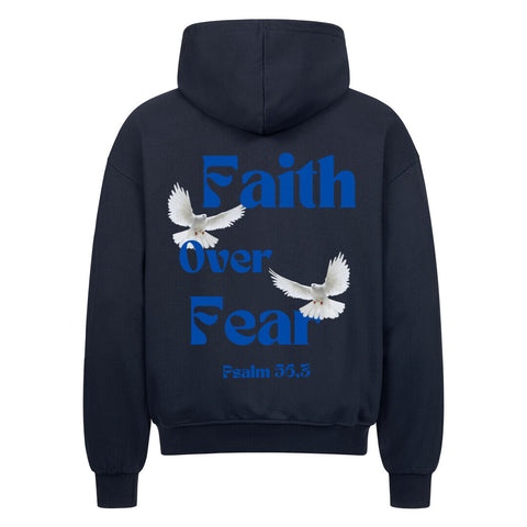 Oversized Zipper Hoodie - Faith over fear