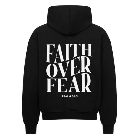 Oversized Zipper Hoodie - Faith over fear