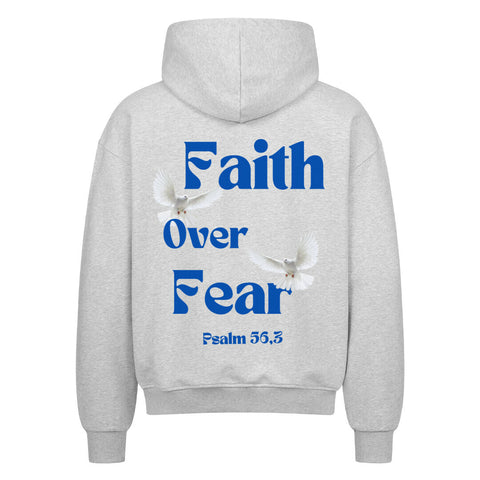Oversized Zipper Hoodie - Faith over fear