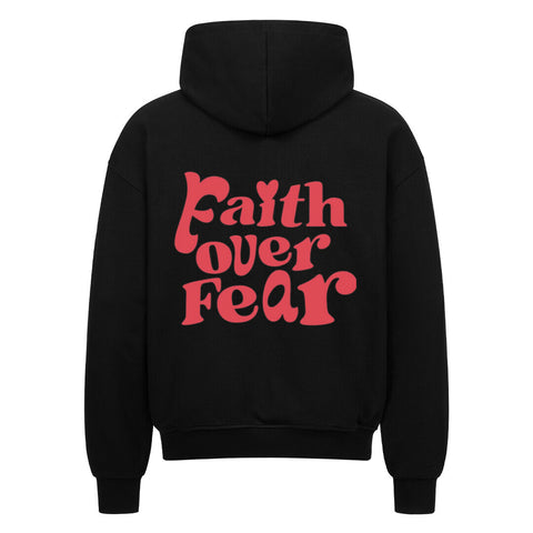 Oversized Zipper Hoodie - Faith over fear