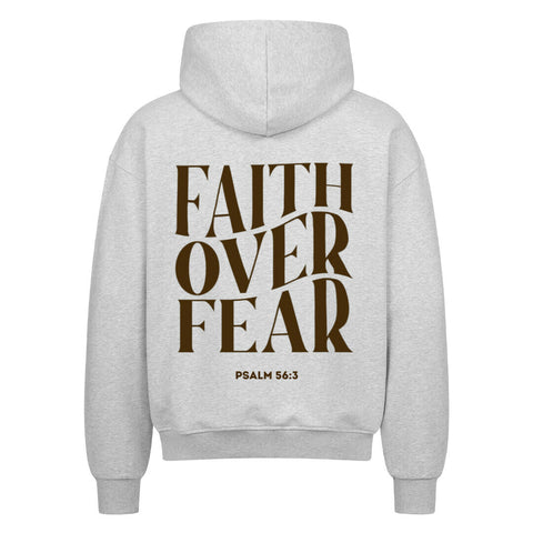 Oversized Zipper Hoodie - Faith over fear
