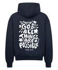 Oversized Zipper Hoodie - GOD ALL THINGS ARE POSSIBLE