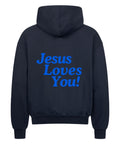 Oversized Zipper Hoodie - Jesus loves you