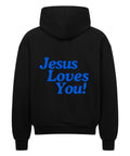 Oversized Zipper Hoodie - Jesus loves you