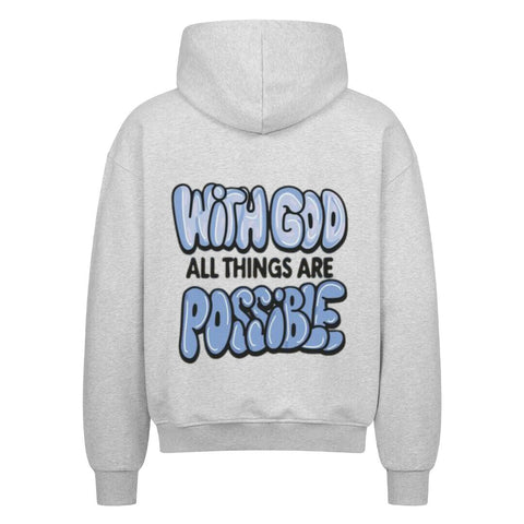 Oversized Zipper Hoodie - With God